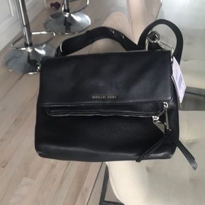 Michael Kors black leather shoulder bag